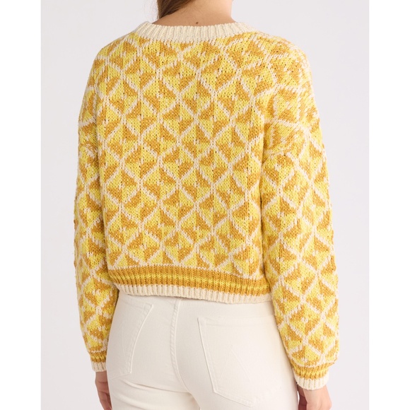 NWT MOTHER The Itsy Crochet Sweater Women’s Large All The Angles Gold Boho Luxe - Picture 2 of 12